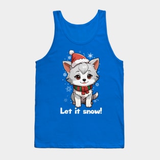 Let It Snow Christmas Puppy Tank Top